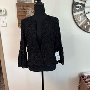 Sz M Zara Basic embroidered lace open cardigan.  butterfly sleeves new with tags